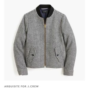 Black & White Houndstooth Bomber Jacket